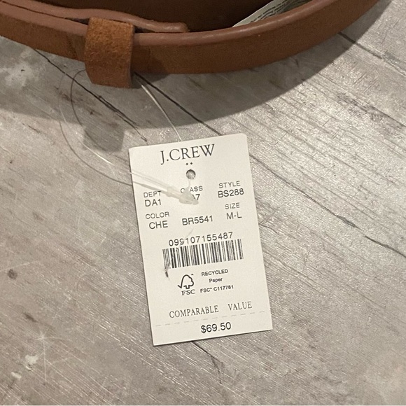 NEW Women’s J. Crew Brown Suede Belt with Square Buckle M/L - Picture 6 of 9